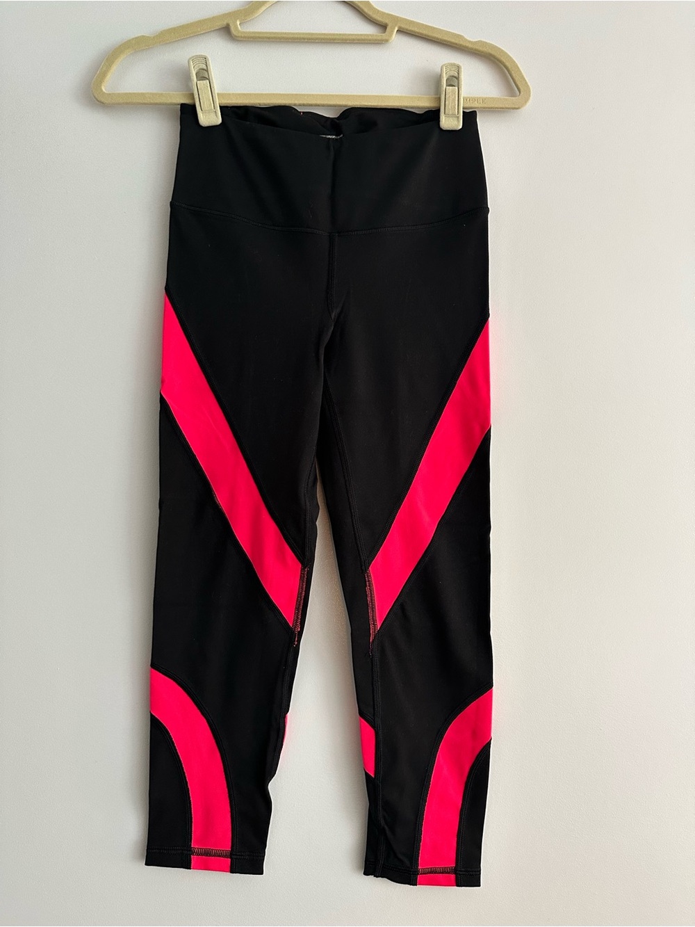 Victoria's Secret VSX Sport Black Leggings with Pink Logo Detail